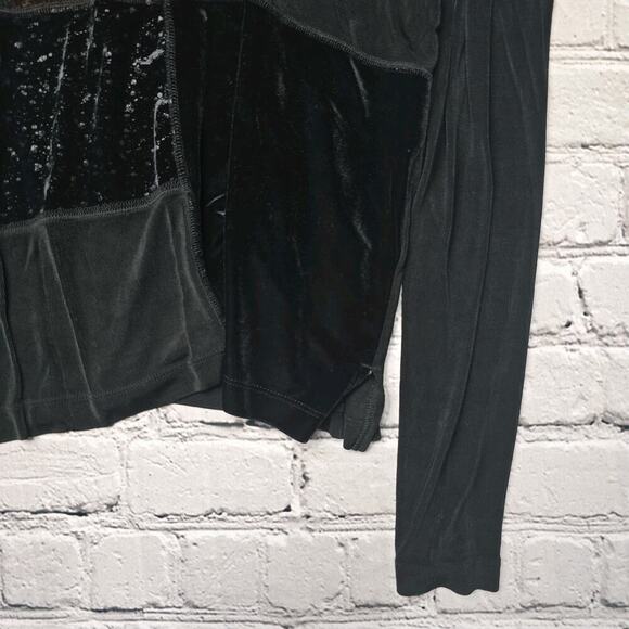 Vintage Chicos Travelers 90s Boho Patchwork Velvet Accent Blouse Size 2 - Picture 5 of 12